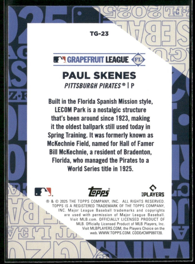 Paul Skenes 2025 Topps Training Grounds #TG-23 Pittsburgh Pirates