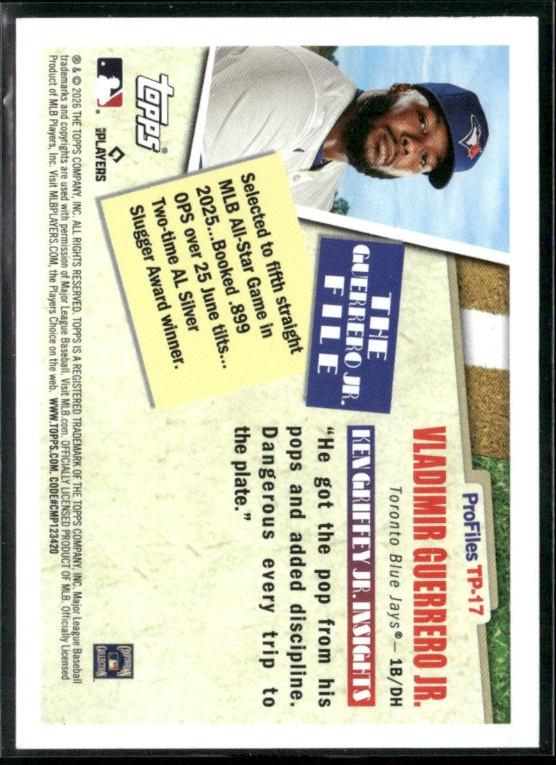 Vladimir Guerrero Jr. 2026 Topps Profiles by Ken Griffey Jr. #TP-17
