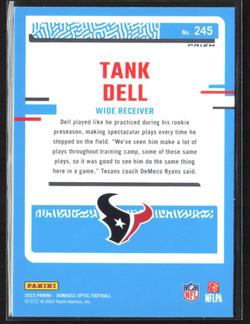 Tank Dell 2023 Donruss Optic Purple Shock RC #245 Houston Texans