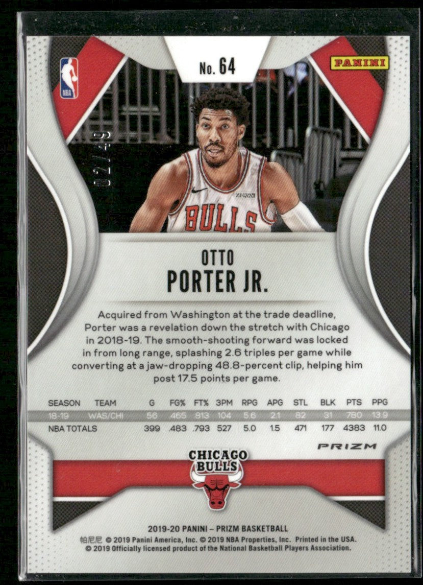 Otto Porter Jr. 2019 Panini Prizm Orange /49 #64 Chicago Bulls