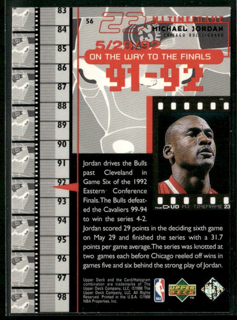 Michael Jordan 1998 Upper Deck MJ TimeFrame #56 Chicago Bulls