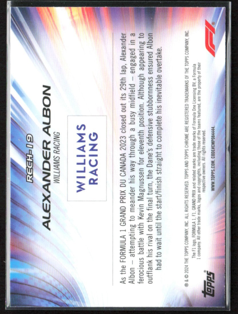 Alexander Albon 2024 Topps Chrome Formula 1 Re-Charged #RECH-19 Williams