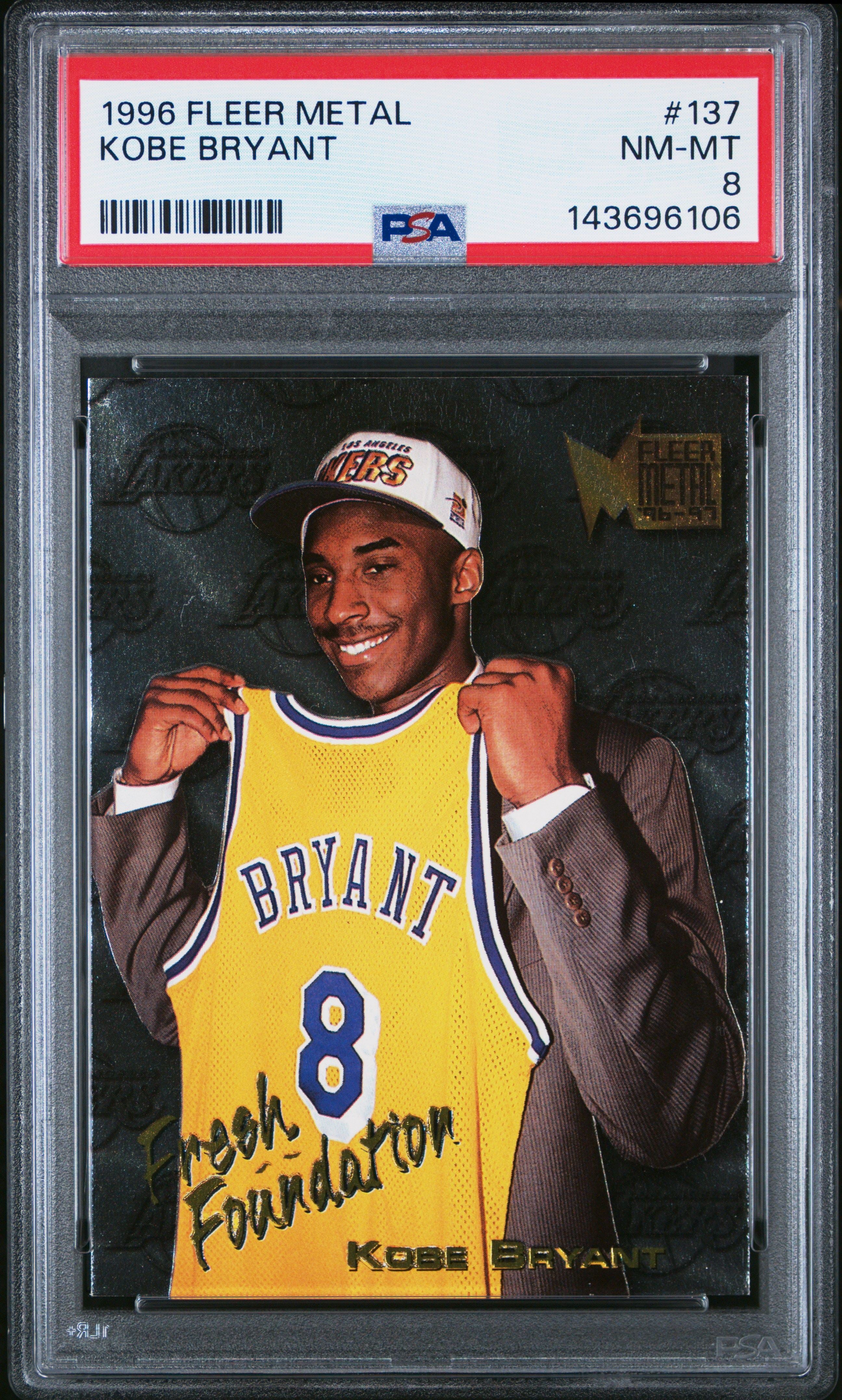 Kobe Bryant 1996 Fleer Metal RC psa 8 #137 Los Angeles Lakers