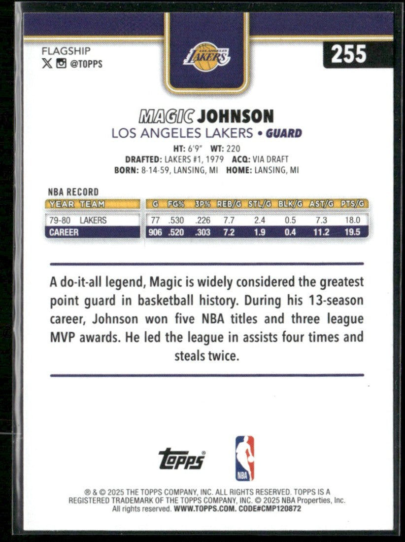 Magic Johnson 2025 Topps Season Tip Off #255 Los Angeles Lakers