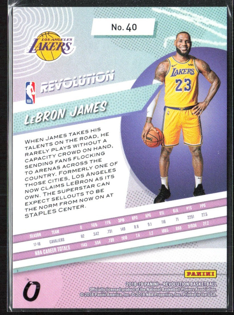 LeBron James 2018 Panini Revolution #40 Los Angeles Lakers