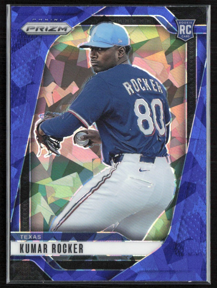 Kumar Rocker 2025 Panini Prizm Blue Ice #247 Texas Rangers