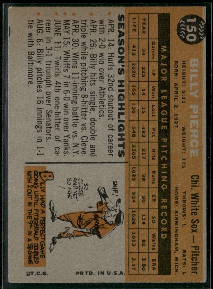 Billy Pierce 1960 Topps #150 Chicago White Sox