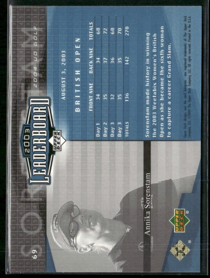 Annika Sorenstam 2004 Upper Deck Leadboard #69