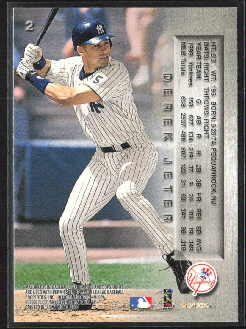 Derek Jeter 2000 Skybox Metal #2 New York Yankees