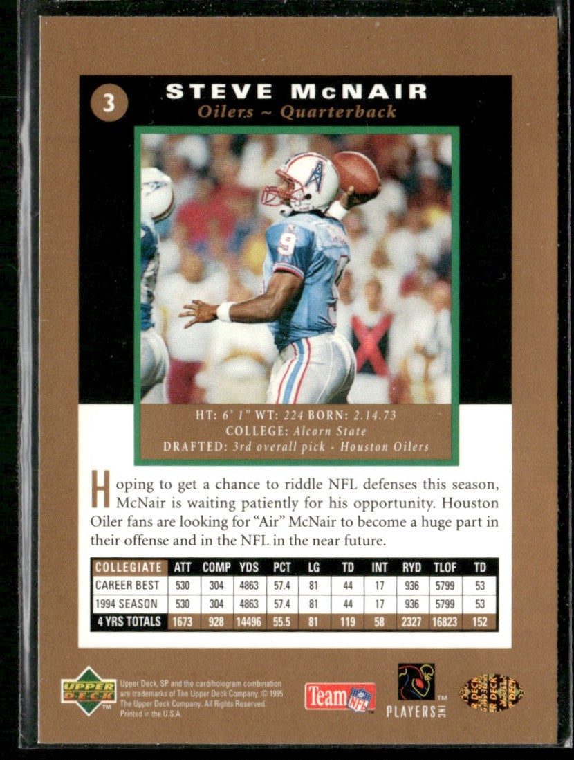 Steve McNair 1995 Upper Deck Electric Gold Premier Prospects #3 Houston Oilers