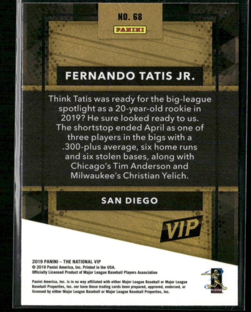 Fernando Tatis Jr. 2019 Panini The National VIP RC #68 San Diego Padres