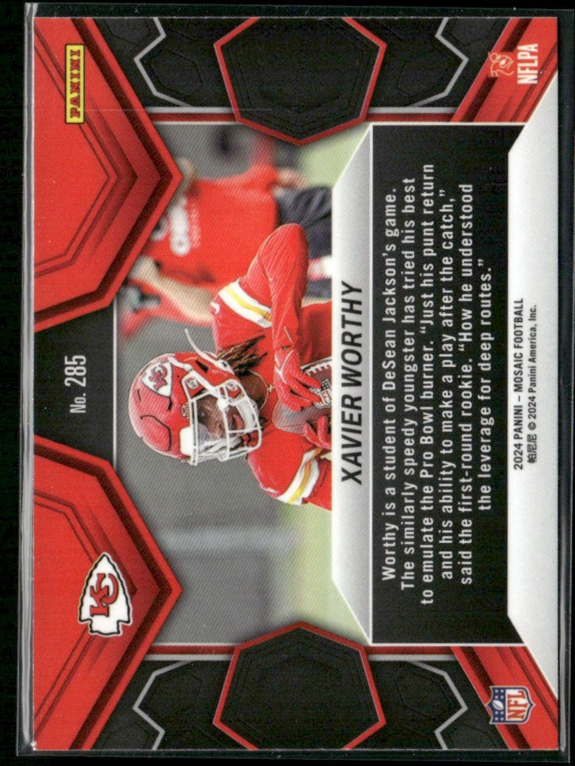 Xavier Worthy 2024 Panini Mosaic NFL Debut RC #285 Kansas City Chiefs