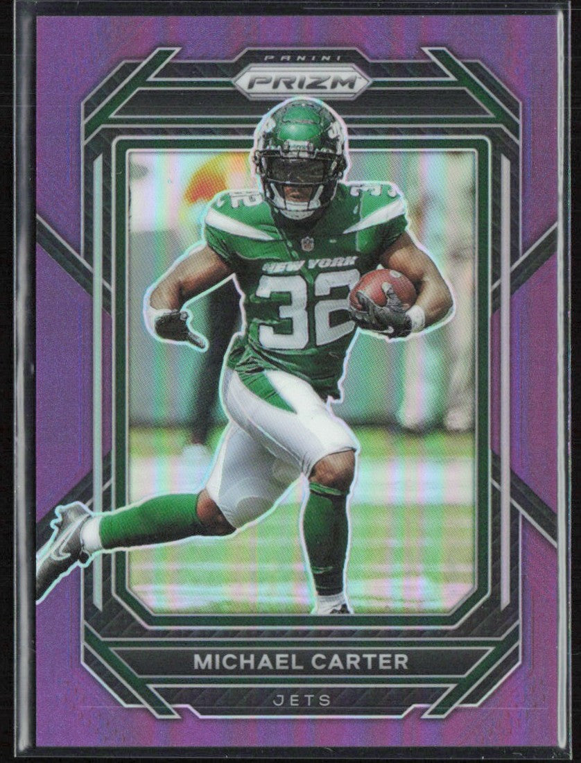 Michael Carter 2022 Panini Prizm Purple /125 #226 New York Jets