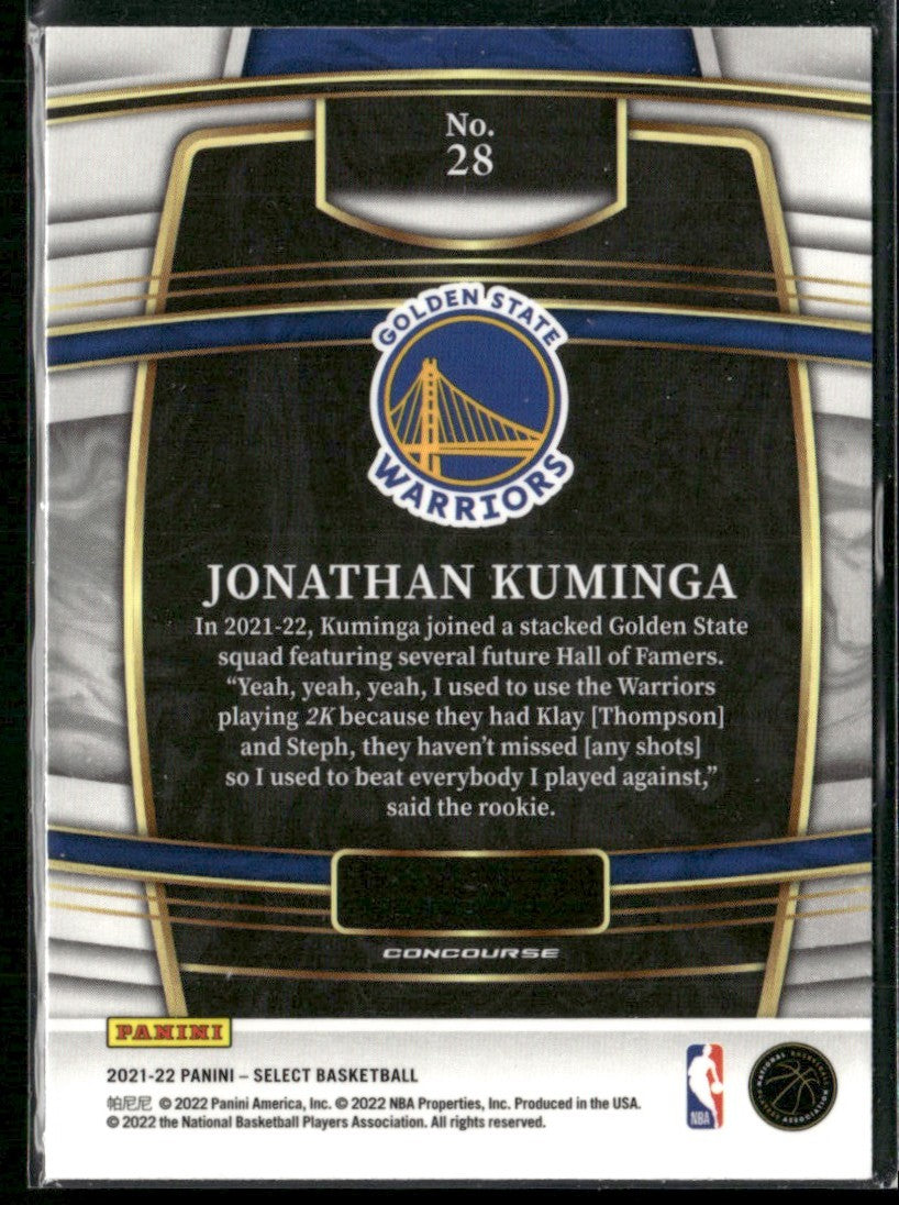 Jonathan Kuminga 2021 Panini Select Concourse RC #28 Golden State Warriors