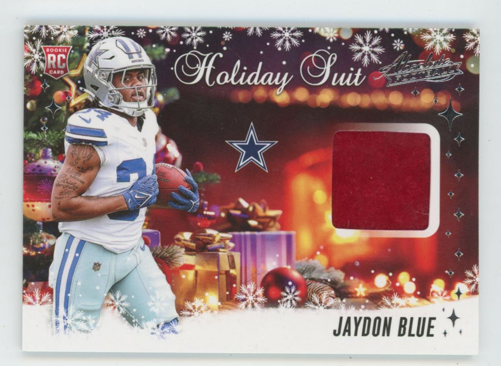 Jaydon Blue 2025 Panini Absolute Holiday RC Suit #HS-JBE Dallas Cowboys