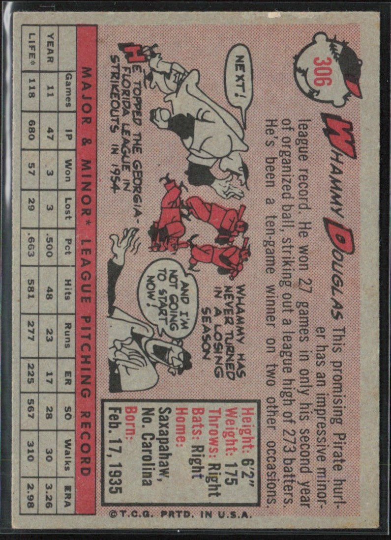 Whammy Douglas 1958 Topps RC #306.0 Pittsburgh Pirates