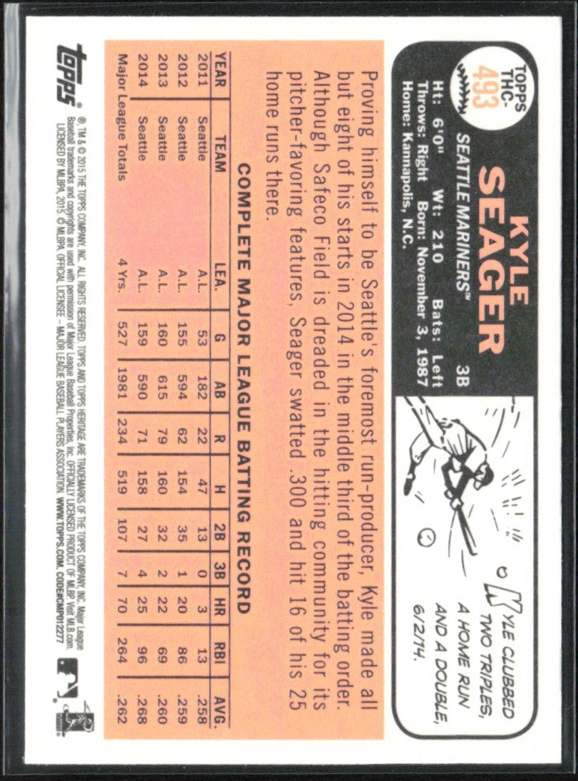 Kyle Seager 2015 Topps Heritage Chrome Foil #THC-493 Seattle Mariners