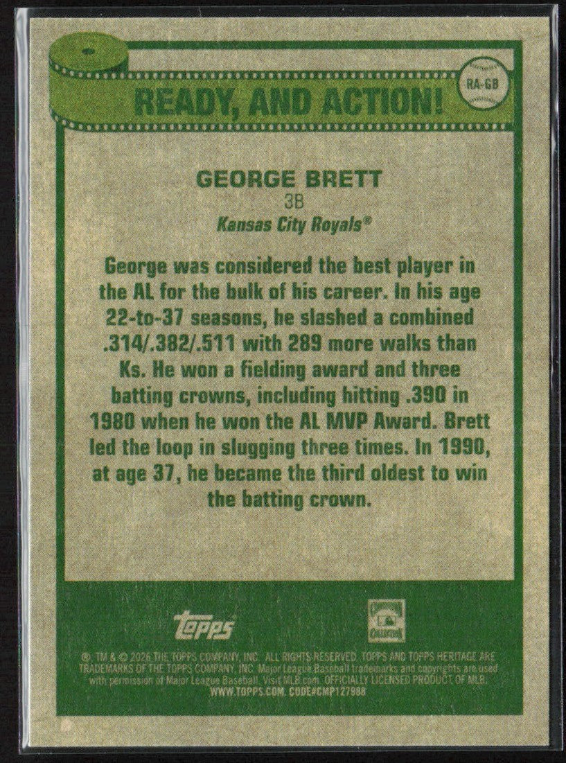 George Brett 2026 Topps Heritage Ready and Action #RA-GB Kansas City Royals