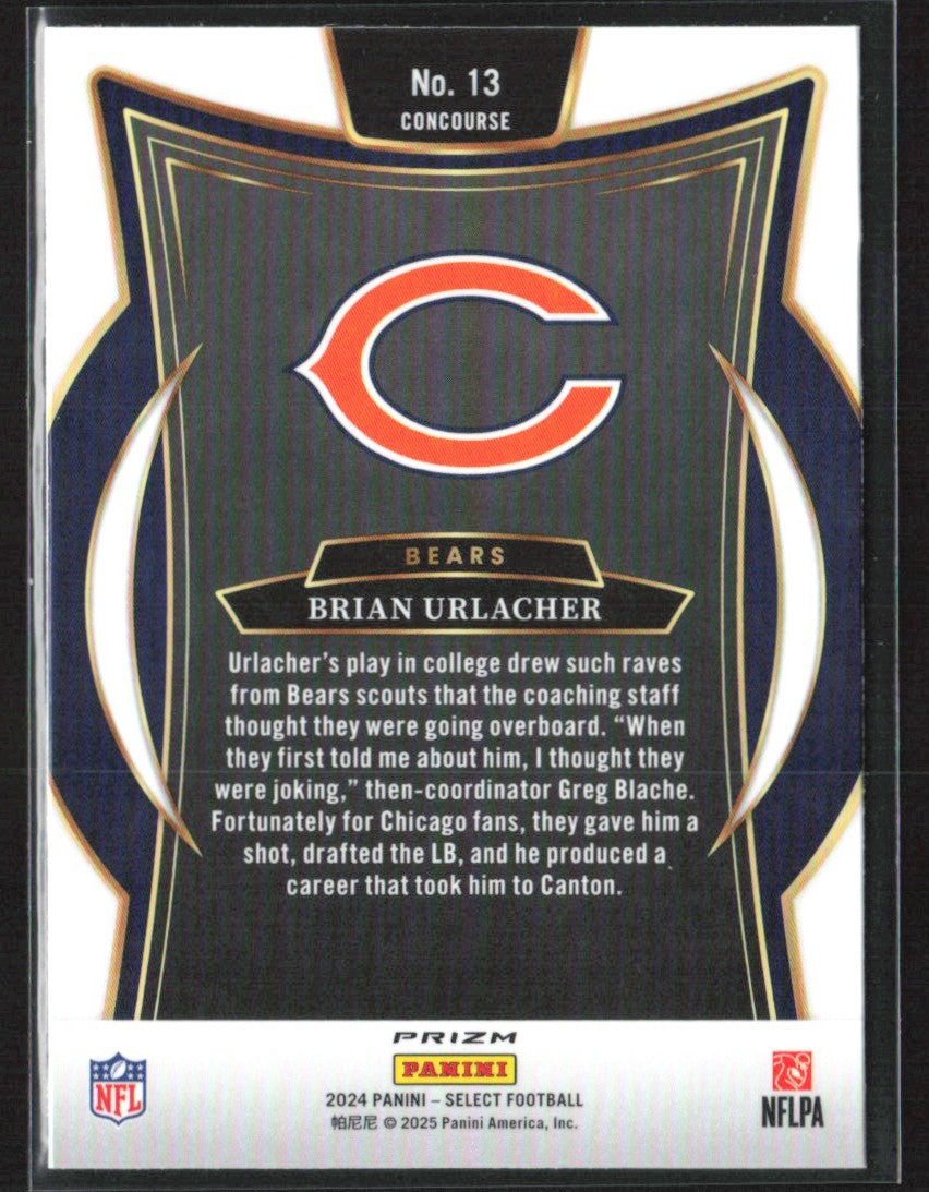 Brian Urlacher 2024 Panini Select Concourse Black & Red Shock #13 Chicago Bears