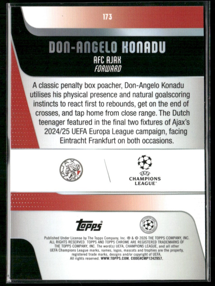 Don-Angelo Konadu 2025 Topps Chrome UEFA Club Competitions Raywave RC #173