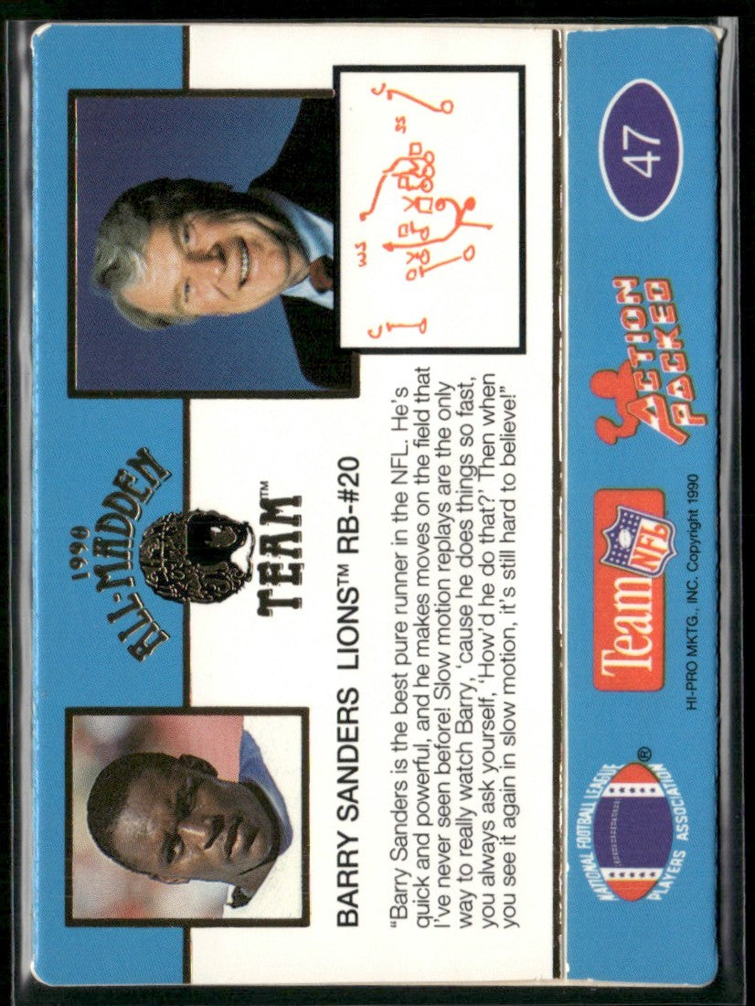 Barry Sanders 1990 Action Packed The All Madden Team #47 Detroit Lions