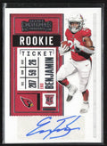 Eno Benjamin 2020 Panini Contenders Rookie Ticket RC AUTO #215 Arizona Cardinals