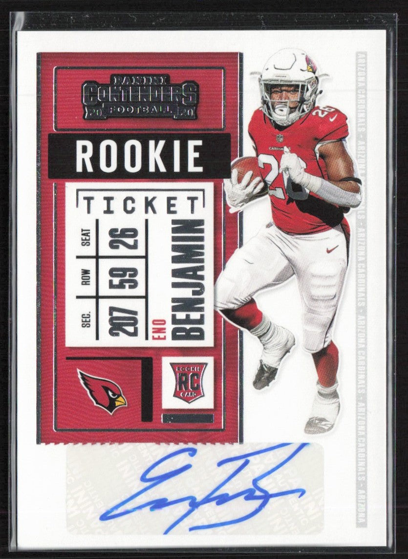 Eno Benjamin 2020 Panini Contenders Rookie Ticket RC AUTO #215 Arizona Cardinals