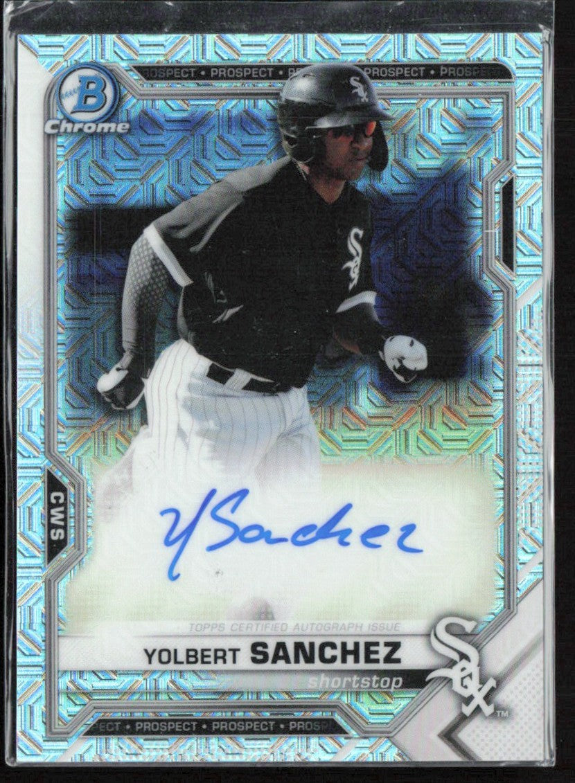 Yolbert Sanchez 2021 Bowman Chrome Mojo Refractor AUTO #BMA-YS Chicago White Sox