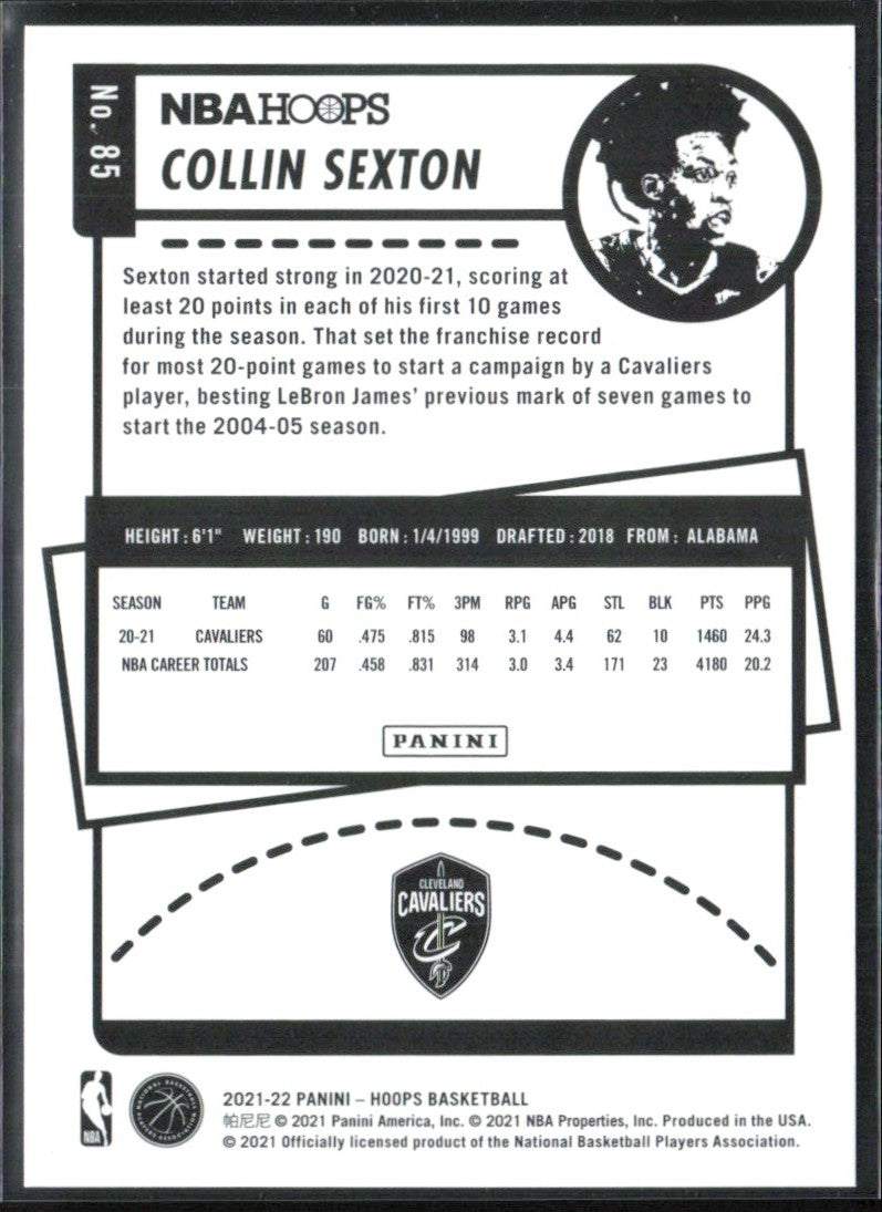 Collin Sexton 2021 NBA Hoops Red #85 Cleveland Cavaliers
