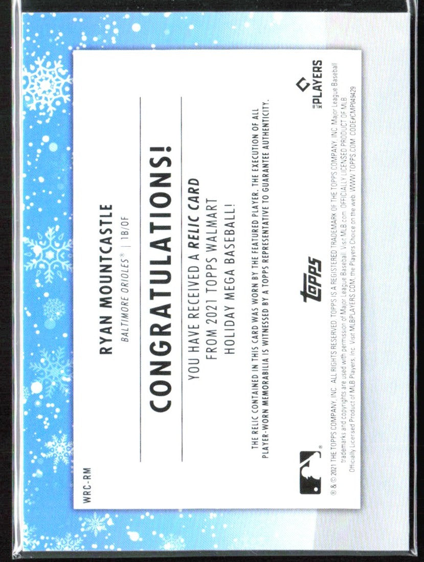 Ryan Mountcastle 2021 Topps Holiday RC Jersey #WRC-RM Baltimore Orioles