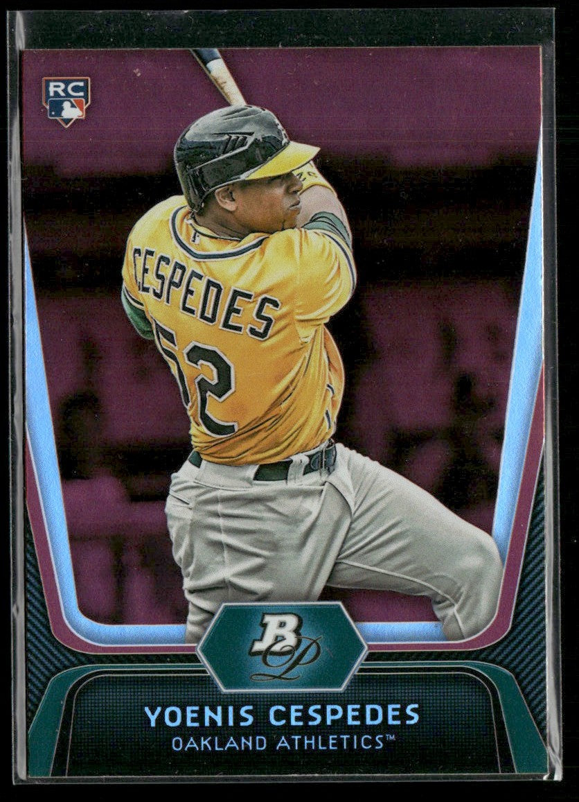 Yoenis Cespedes 2012 Bowman Platinum Ruby RC #21 Oakland Athletics