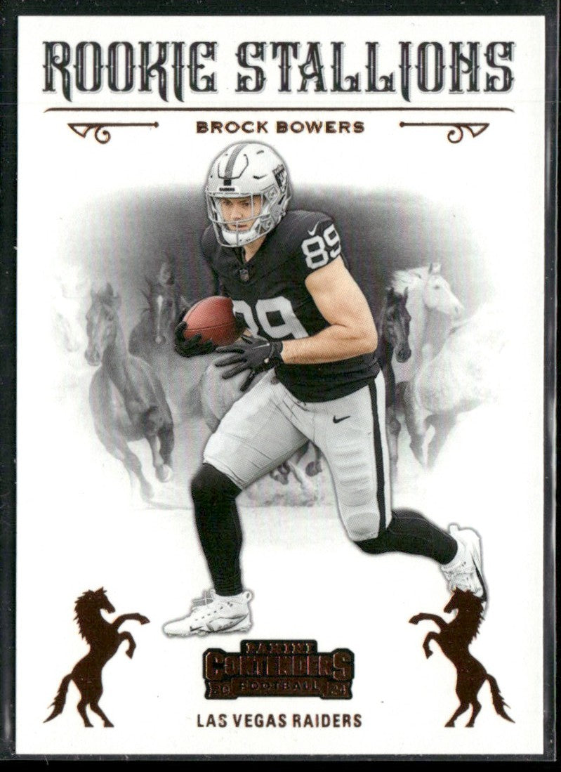 Brock Bowers 2025 Panini Contenders Rookie Stallions Bronze RC #8