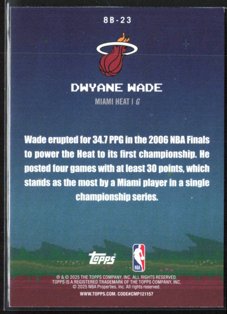 Dwyane Wade 2025 Topps 8-Bit Ballers #8B-23 Miami Heat