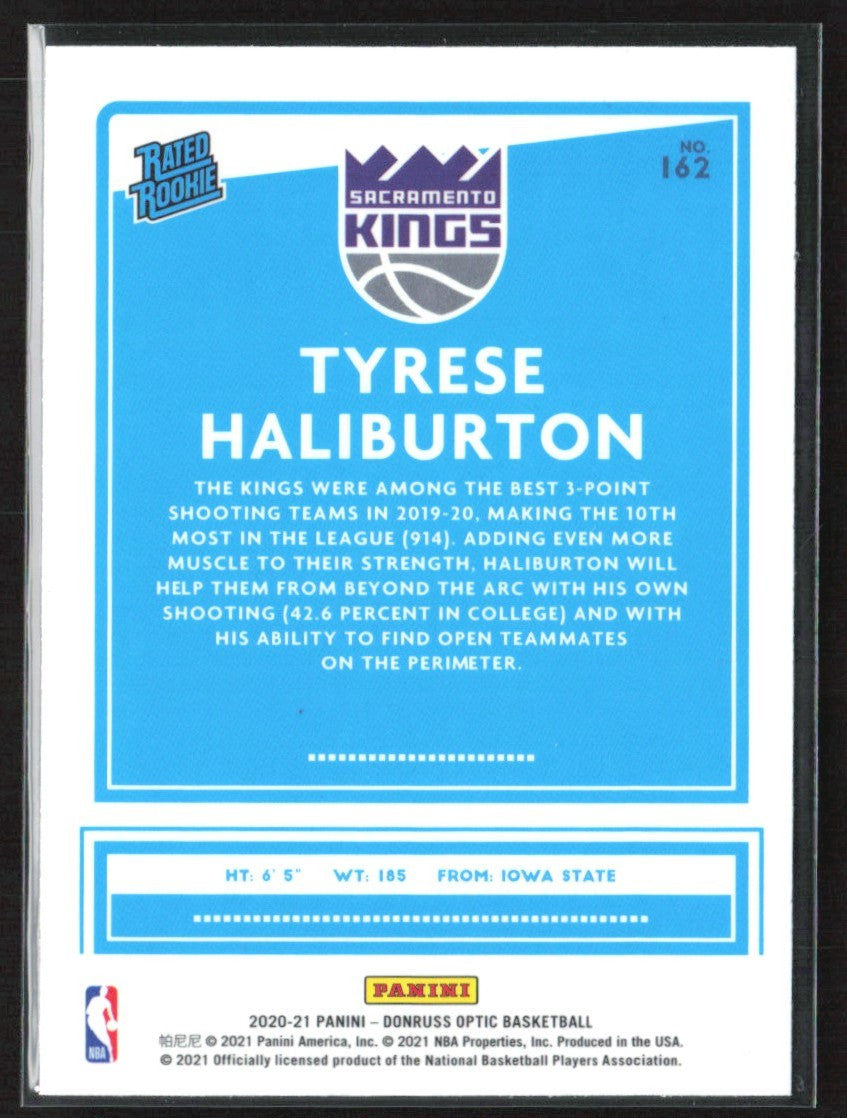 Tyrese Haliburton 2020 Donruss Optic RC #162 Sacramento Kings