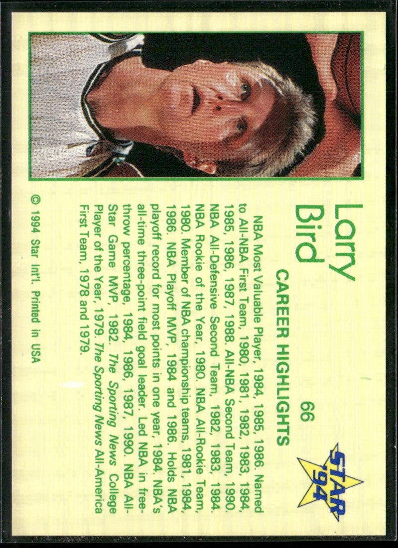 Larry Bird 1994 Star #66 Boston Celtics