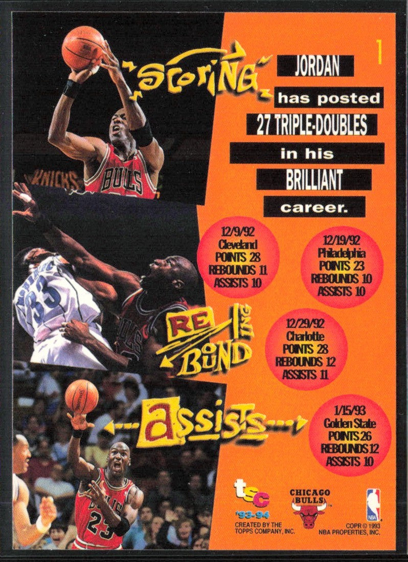 Michael Jordan 1993 Topps Stadium Club #1 Chicago Bulls