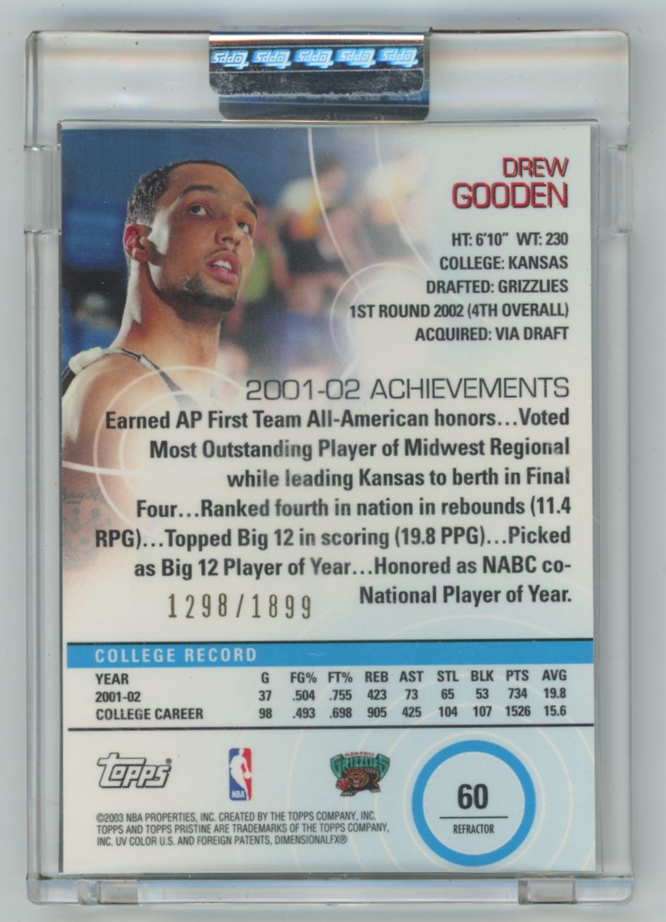 Drew Gooden 2002 Topps Pristine Refractor /1899 #60 Memphis Grizzlies