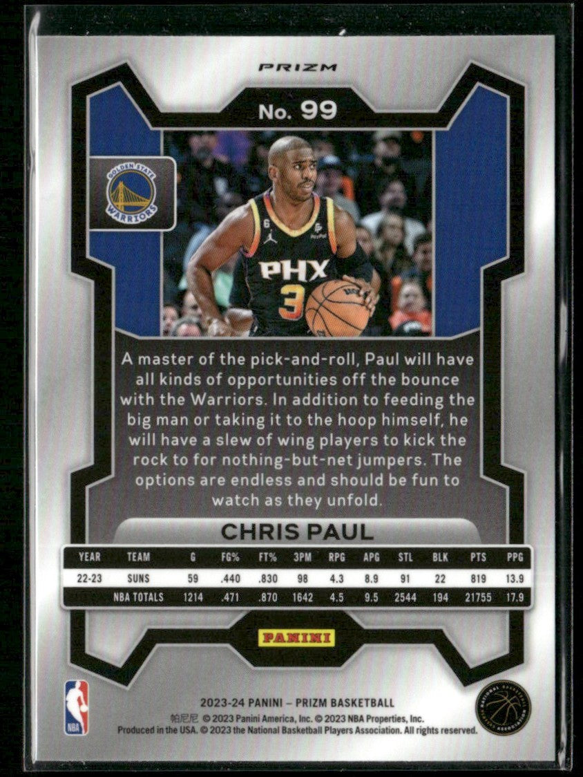 Chris Paul 2023 Panini Prizm Green #99 Golden State Warriors