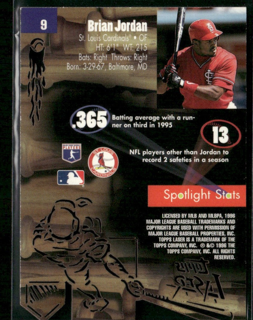 Brian Jordan 1996 Topps Laser #9 St. Louis Cardinals