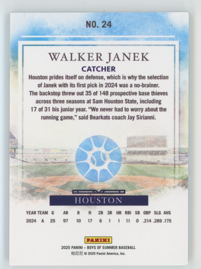 Walker Janek 2025 Panini Boys of Summer /99 #24 Houston Astros