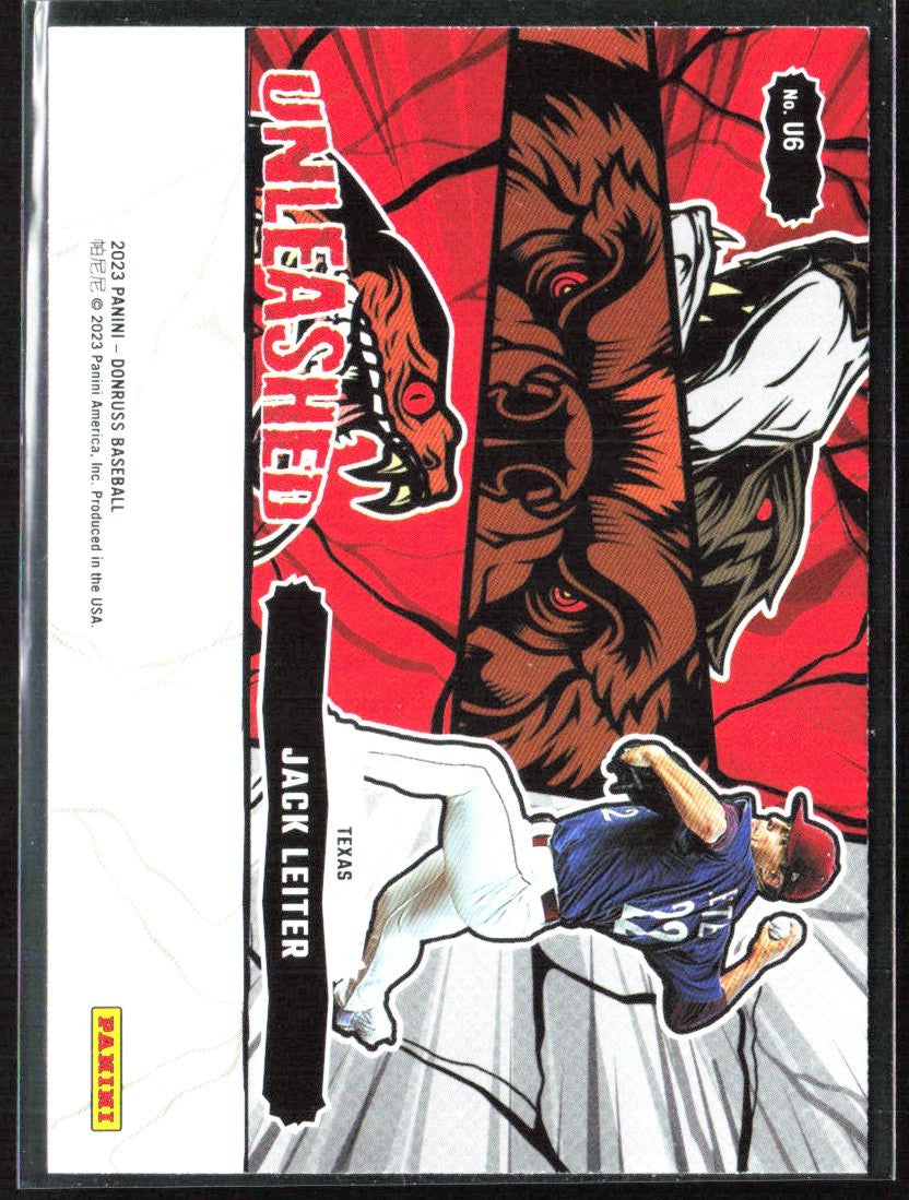 Jack Leiter 2023 Panini Donruss Unleashed Vector #U6 Texas Rangers