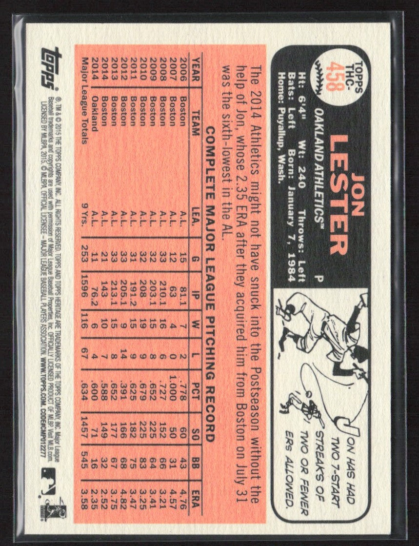 Jon Lester 2015 Topps Heritage Chrome Purple Refractor #THC-458