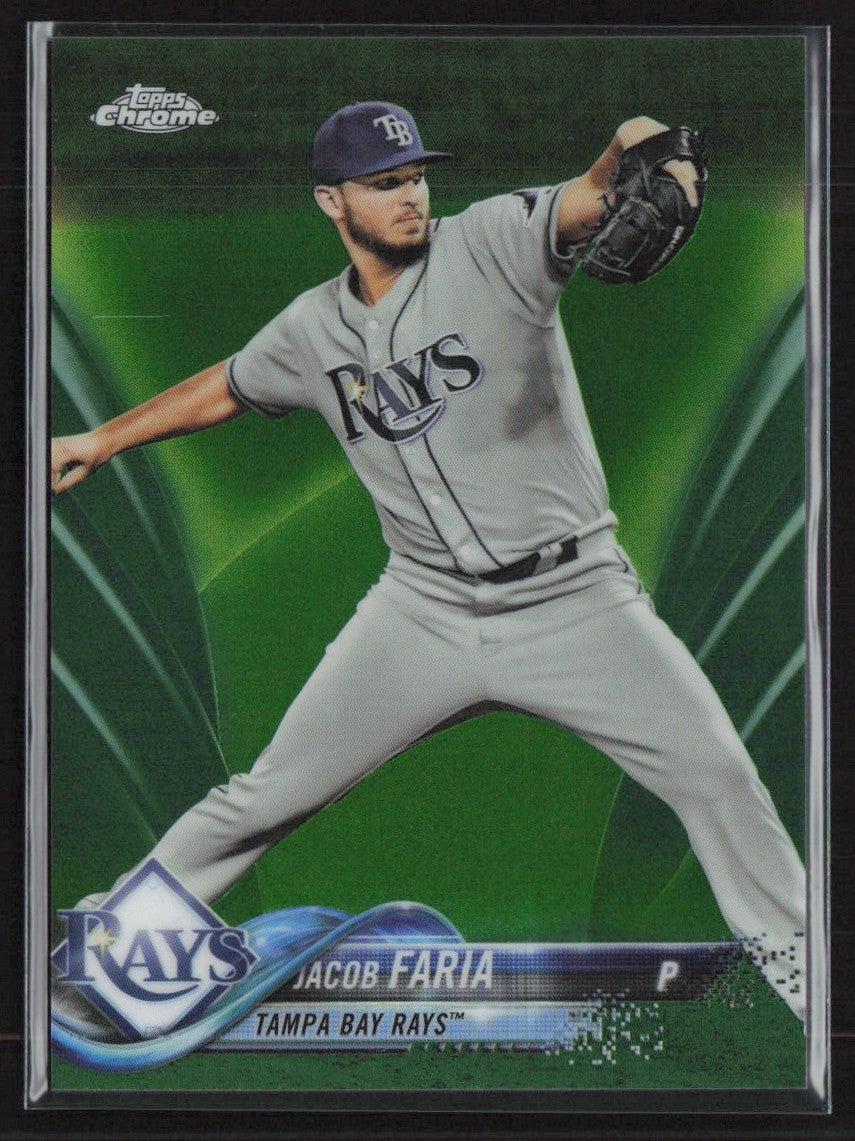 Jacob Faria 2018 Topps Chrome Green Refractor /99 #57 Tampa Bay Rays