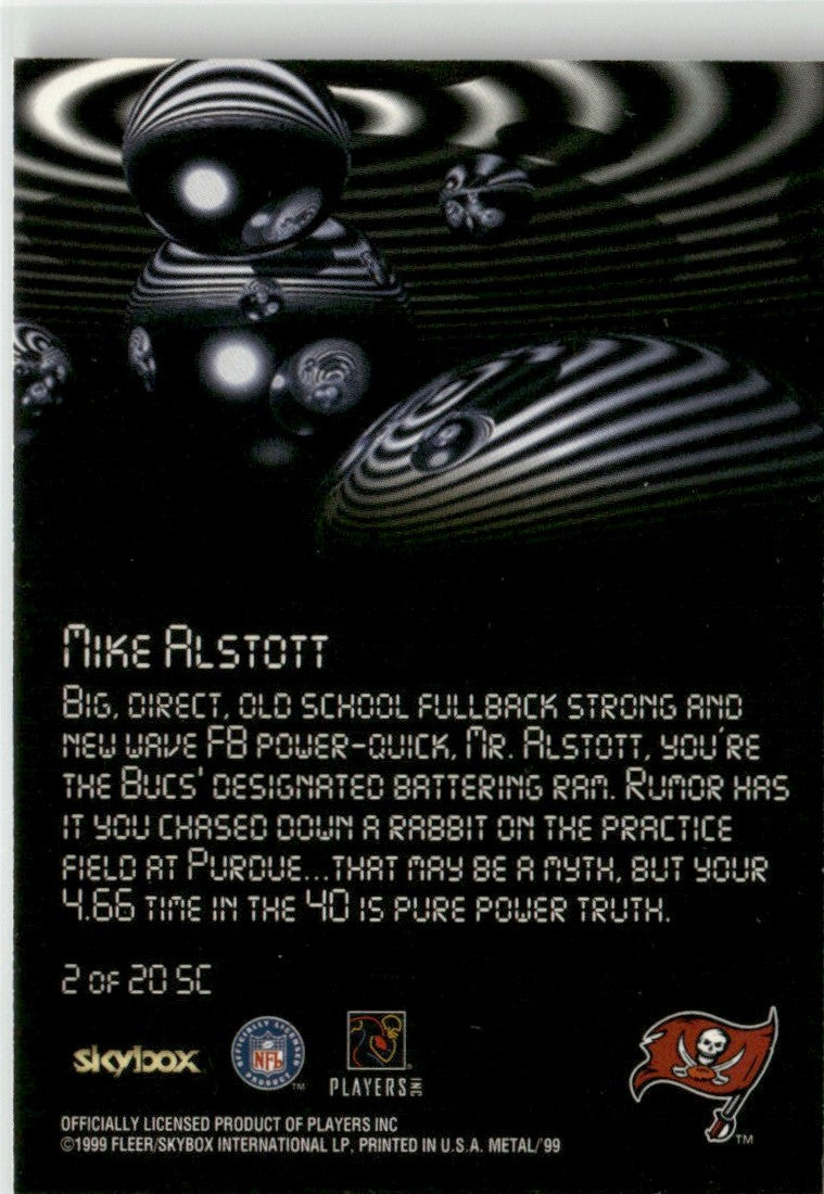 Mike Alstott 1999 SkyBox Metal Universe Starchild #2 Tampa Bay Buccaneers