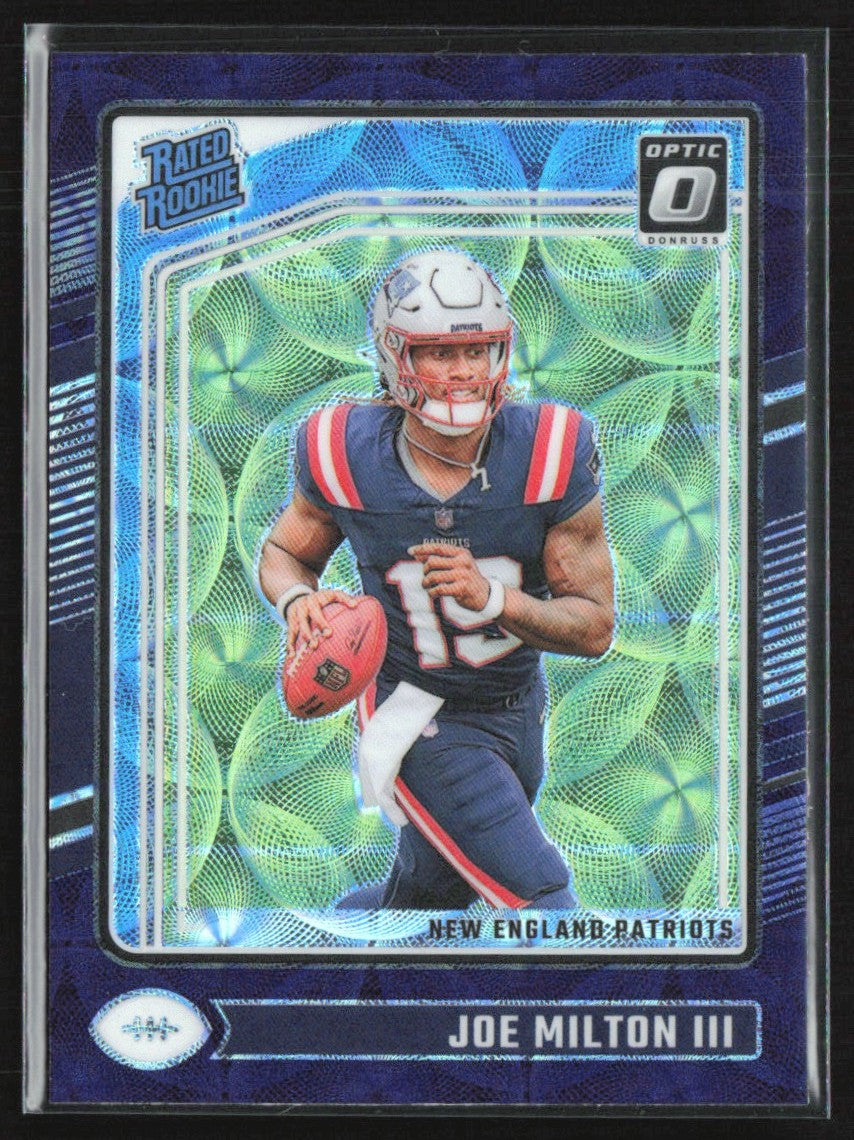 Joe Milton III 2024 Donruss Optic Purple Scope RC #255 New England Patriots