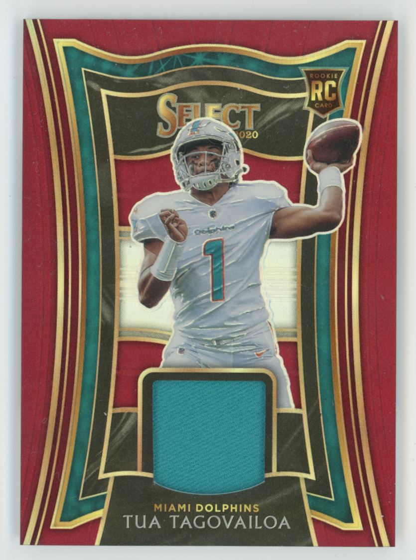 Tua Tagovailoa 2020 Panini Select Red RC Jersey #RS-TTA Miami Dolphins