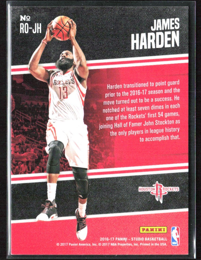 James Harden 2016 Panini Studio Rising to the Occasion #RO-JH Houston Rockets