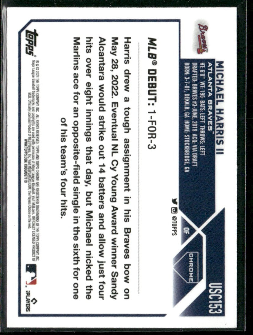 Michael Harris II 2023 Topps Chrome Update RC #USC153 Atlanta Braves