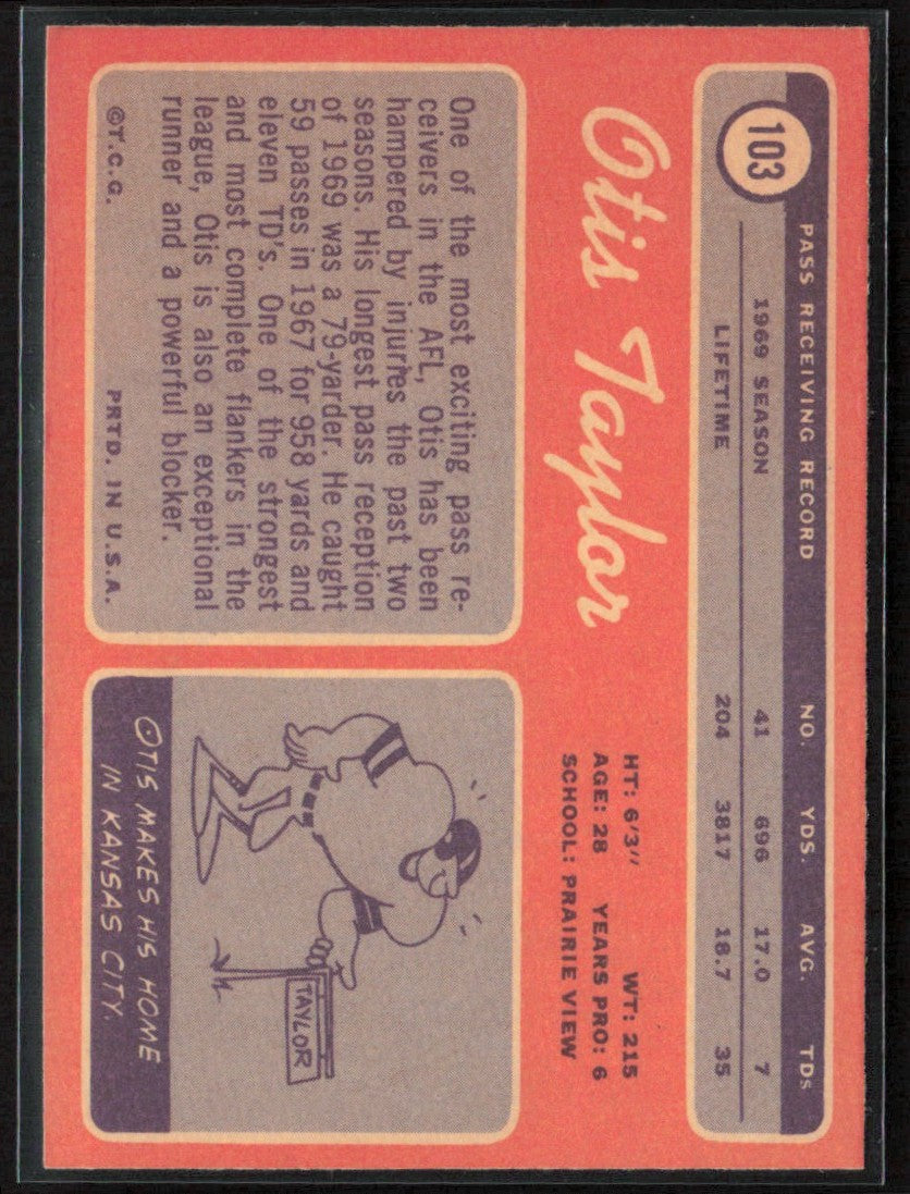 Otis Taylor 1970 Topps #103 Kansas City Chiefs
