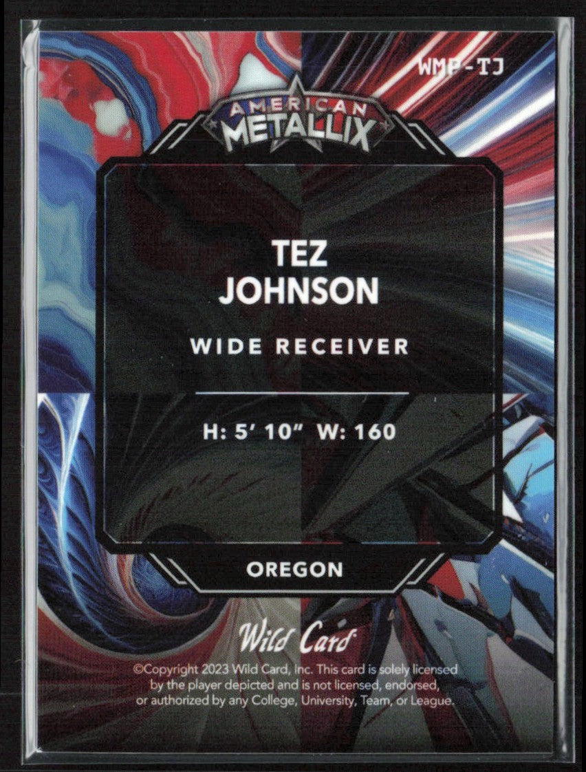 Tez Johnson 2023 Wild Card American Metallix /4 #WMP-TJ